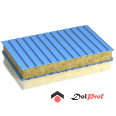 Сэндвич-панель стеновая минплита металл 0,6/0,6мм толщина 150мм